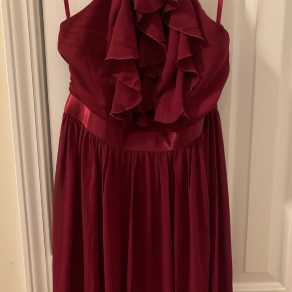 Halter Ruffles Adjustable Bridesmaids Dress - Picture 7 of 7